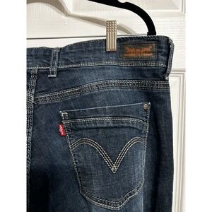 Levi's 529 Curvy Skinny Leg Dark Wash Denim Jeans Women's Size 33x32 Logo Stable